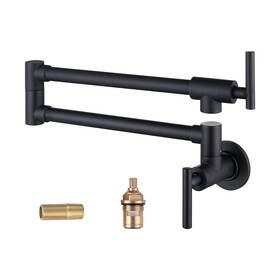 2311200b Wowow Pot Filler Faucet Matte Black Brass Wall Mount Kitchen Stove Fauc