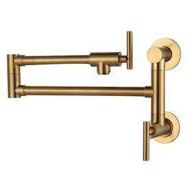 2311200g Wowow Gold Pot Filler Faucet Single Hole Wall Mount Stove Brass