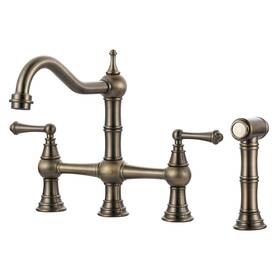 23115a1fb Wowow Bridge Kitchen Faucet With Side Sprayer Solid Brass For Si
