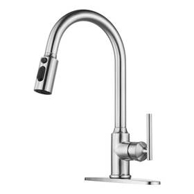 2312701-amus Wowow Single-handle Pull-down Stainless Steel Sprayer Kitchen Faucet With And In