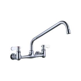 2316300c-14 Wowow Kitchen Faucet 9.4 Inch 2-handle Swivel Wall Mounted Brass In Polished Chrome