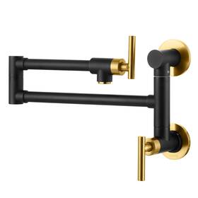 2318800gb Wowow Pot Filler Faucet Single Hole Two Attachment Stove Brass Wall