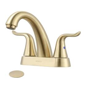 2321200g-bhhd Wowow Centerset 2-handle High Arc Bathroom Faucet 5.4 Inch Residential Brushed Gold