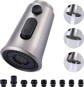 Wowow 445043971901 Kitchen Faucet Head Replacement 3 Function Pull Down Sprayer