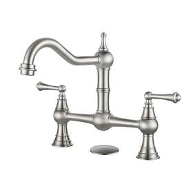 Wowow 663250026734 Bridge Kitchen Faucet For Sink 2 Or 3 Holes Solid Brass F