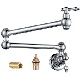 Wowow 663250028325 Chrome Pot Filler Faucet - Brass Wall Mount Kitchen Stove W