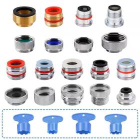 Wudkey 313104154181 18-piece Faucet Adapter Kit With Adapters And Wrench Tools In Silver