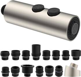 Pd73221spray2-metal-col-bnp Xiamen Shengjiu Technology Co. Ltd Hibbent Metal Pull Down Kitchen Faucet Head Replacement With 15 Adapters Sink S