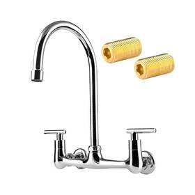 Xiube 742089132325 Commercial Wall Mount Kitchen Faucet 8 Inch Center 2-handles Kitc