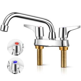Xmz-ddup 768351626224 12 Inch Swivel Spout And Dual Lever Handles Commercial Bar Sink Faucet 4
