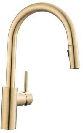79724lg Xuchang Konrad Trading Company Limited Costa Brushed Gold Kitchen Faucet With Pull Down Sprayer 15-inch