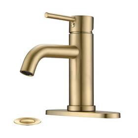 Yn9001-4-bg Yasinu Karwors Single Hole Handle Bathroom Faucet 7.01 Inch Brushed Gold