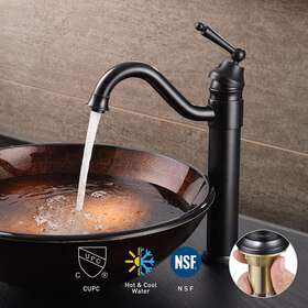 81fh1003-13-orb.v1 Yescom 13 Inch Vessel Sink Faucet Vanity Basin Mixer Tap Single Handle Oil-rubbed Bathroom