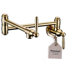 Ysnol Sanitary Ware 739722696245 Pot Filler Faucet Wall Mount Faucets For Kitchen Sink With Double