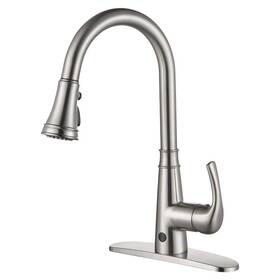 Kc05t012 Zalerock Touchless Gooseneck Single Handle Pull Down Sprayer Kitchen Faucet With Out