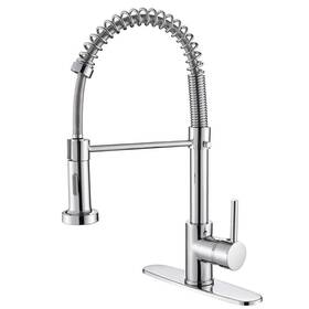 Wc05t021 Zalerock High-arc Single-handle Pull-down Sprayer Kitchen Faucet With Deckplate