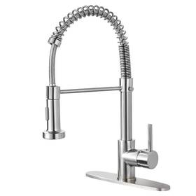 Wc05t022 Zalerock Pull-down Sprayer Kitchen Faucet 1-handle With Deckplate Brushed Nickel