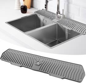 Zhichengsheng 445041062069 30 Inch Grey Faucet Sink Guard Splash Mat Kitchen Drying