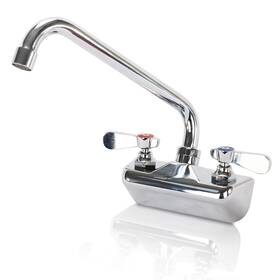 Zkdausdo 789609332803 4 Inch Center Commercial Sink Faucet Wall Mount Kitchen Hand 1/2 Npt Male Inlet