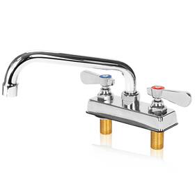 Bsm-12 Zkdausdo Commercial Bar Sink Faucet 4 Inch Center Deck Mount 2 Hole Br