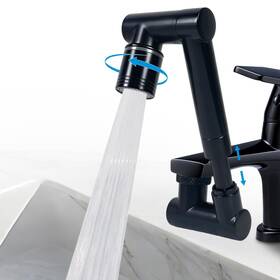 Zl-e02slt Zldypink 1440 Swivel Faucet Extender With 2 Mode Splash Retractable Rotating Sink Ex