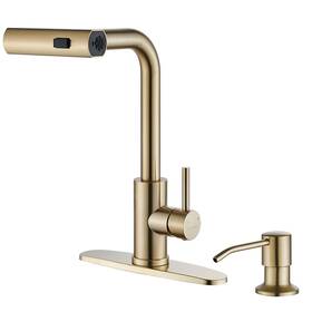 Av-ys-c92 Zoriou Kitchen Faucets With Pull Down Sprayer Brushed Gold Waterfall