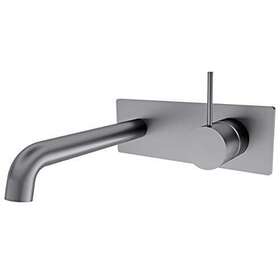 Zukki 609832009825 Wall Mounted Copper Single Handle Bathroom Sink Faucet Polished Gun Metal Finish