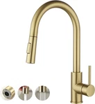 Havin Gold Kitchen Faucet Pull Down Sprayer High Arc Brushed HV501G #R040. Fixed Price $48.51.
