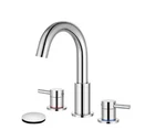 Aklfgn 8IN Widespread 2 Handle High Arc Bathroom Faucet Chrome Drain Kit. Fixed Price $29.05.