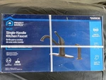 Project Source Wiley Single-handle Kitchen Faucet Oil-rubbed Bronze, Side Spray. Fixed Price $49.99.