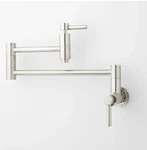 Signature Hardware Contemporary 329627 Wall Mount Pot Filler Faucet Brush Nickel. Fixed Price $297.00.
