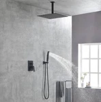 Single Handle 2-SPRAY Ceiling Mount 16" Shower Faucet High Pressure Matte Black. Fixed Price $124.95.