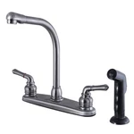 Kingston Brass FB754SP Centerset Kitchen Faucet, Black Stainless. Fixed Price $201.79.