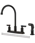 Gbbne Kitchen With Sprayer 2 Handle Sink Faucets 8 Inch Centerset. Fixed Price $84.18.