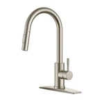 Anza Pull Down Kitchen Faucet W/ 15.27 In. 360 Spout Swivel, Brushed Nickel. Fixed Price $22.95.