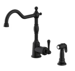 Gerber Opulence Satin Black Single Handle Kitchen Faucet W/sidespray, D401157BS. Fixed Price $389.00.
