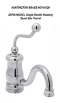 Huntington Brass W3101229 Satin Nickel Single Handle Rotating Spout Bar Faucet. Fixed Price $147.99.