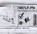 Delta 2497LF-PN Cassidy 2-HANDLE Kitchen Faucet With Spray, Polished Nickel. Fixed Price $215.00.
