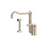 Rohl A3608LMWSSTN-2 Acqui Kitchen Faucet With Side Spray Satin Nickel. Fixed Price $1335.00.