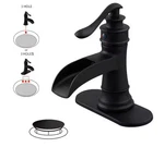 Bwe Waterfall Hole Single-handle Low-arc Bathroom Faucet Matte Black. Fixed Price $45.00.