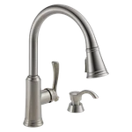 Delta Lakeview Pull-down Kitchen Faucet Stainless-certified Refurbished. Fixed Price $150.16.
