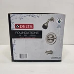 Delta B114900C-SS Foundations Single Spray Tub And Shower Faucet, Brushed Nickel. Fixed Price $44.77.