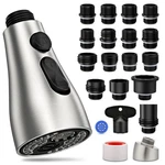 Kitchen Faucet Head Replacement 3 Modes With 17 Adapters Pull Down Spray. Fixed Price $23.71.