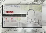 New Delta 21902LF Lewiston Chrome & Stainless Steel Kitchen Faucet With Spray. Fixed Price $79.00.