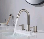 Kibi Usa Circular Bathroom Sink 8" Widespread Faucet 3 Hole "no Drain" KBF1016BN. Fixed Price $42.30.