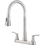 Homelody 2 Handles Kitchen Faucet With Pull Down Sprayer For 3 Hole Sink, 8 I.... Fixed Price $129.20.