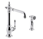 Kohler Artifacts K-99265-CP Kitchen Faucet W/ Side Spray Polished Chrome New Box. Fixed Price $398.00.