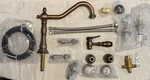 Signature Hardware Helena Widespread Kitchen Faucet W/ Side Spray Oil Rub Bronze. Fixed Price $89.95.