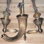 Santec Monarch Collection Widespread Brass Faucet W/ Lever Handles Bathroom Sink. Fixed Price $100.00.