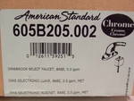 American Standard 605B.205.002 Deck Mounted Electronic Bathroom Faucet In Chrome. Fixed Price $195.00.